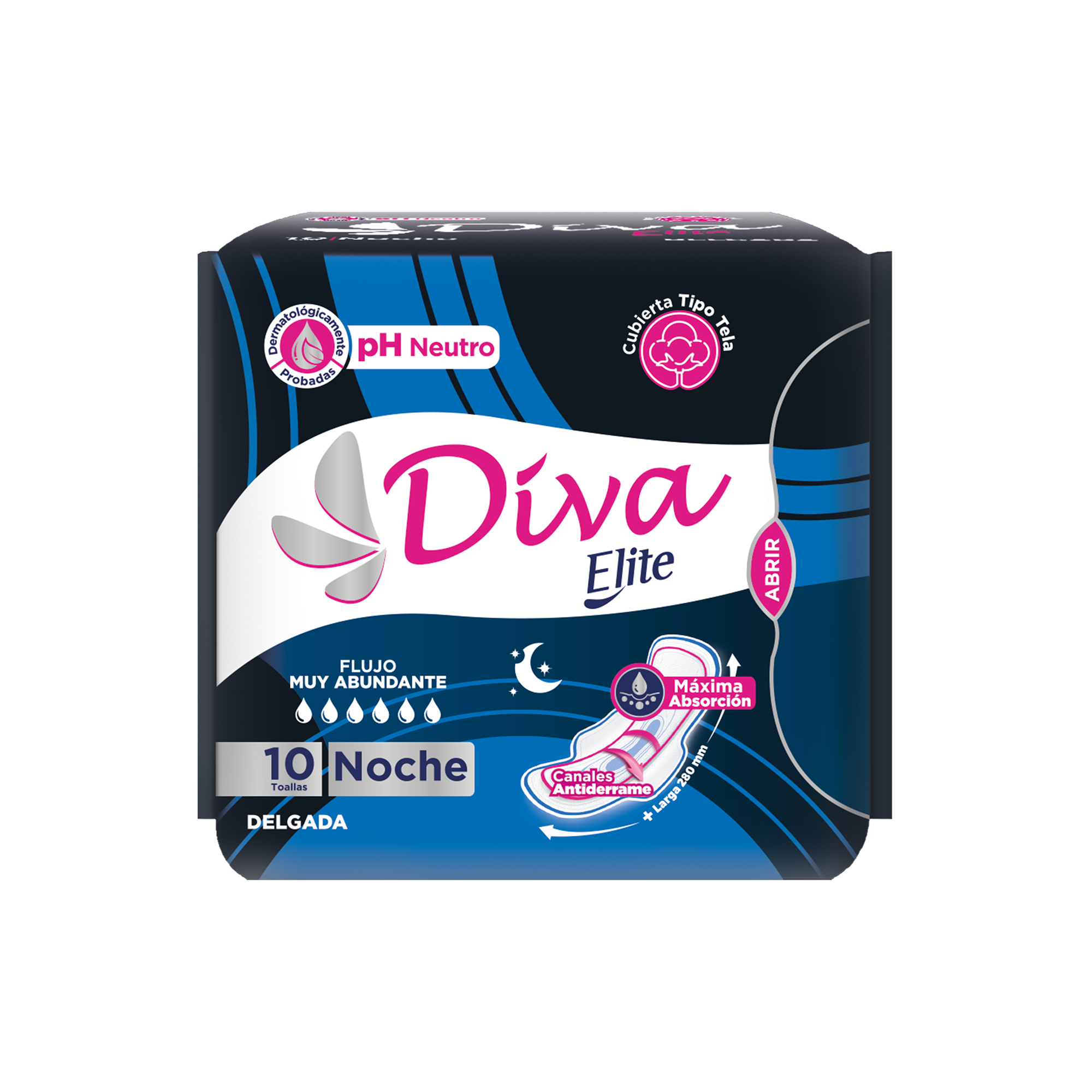 Diva Toallas Sanitarias Delgada Noche 10 und 1x24