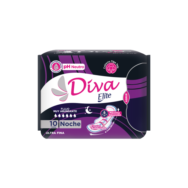 Diva Toallas Sanitarias Ultrafina Noche 10 und 1x24