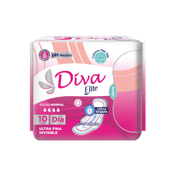 Diva Toallas Sanitarias Ultrafina Invisible Dia 10 und 1x24