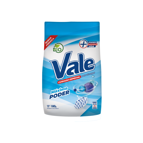 Vale Detergente En Polvo Máximo Poder 180G 1X65