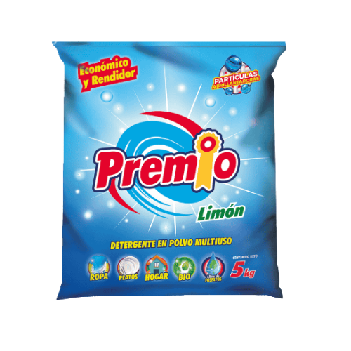 PREMIO DETERGENTE EN POLVO MULTIUSO LIMON 5KG 1X4