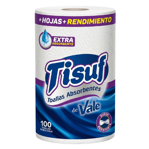 TISUF TOALLAS ABSORBENTES 100 HOJAS 1X24